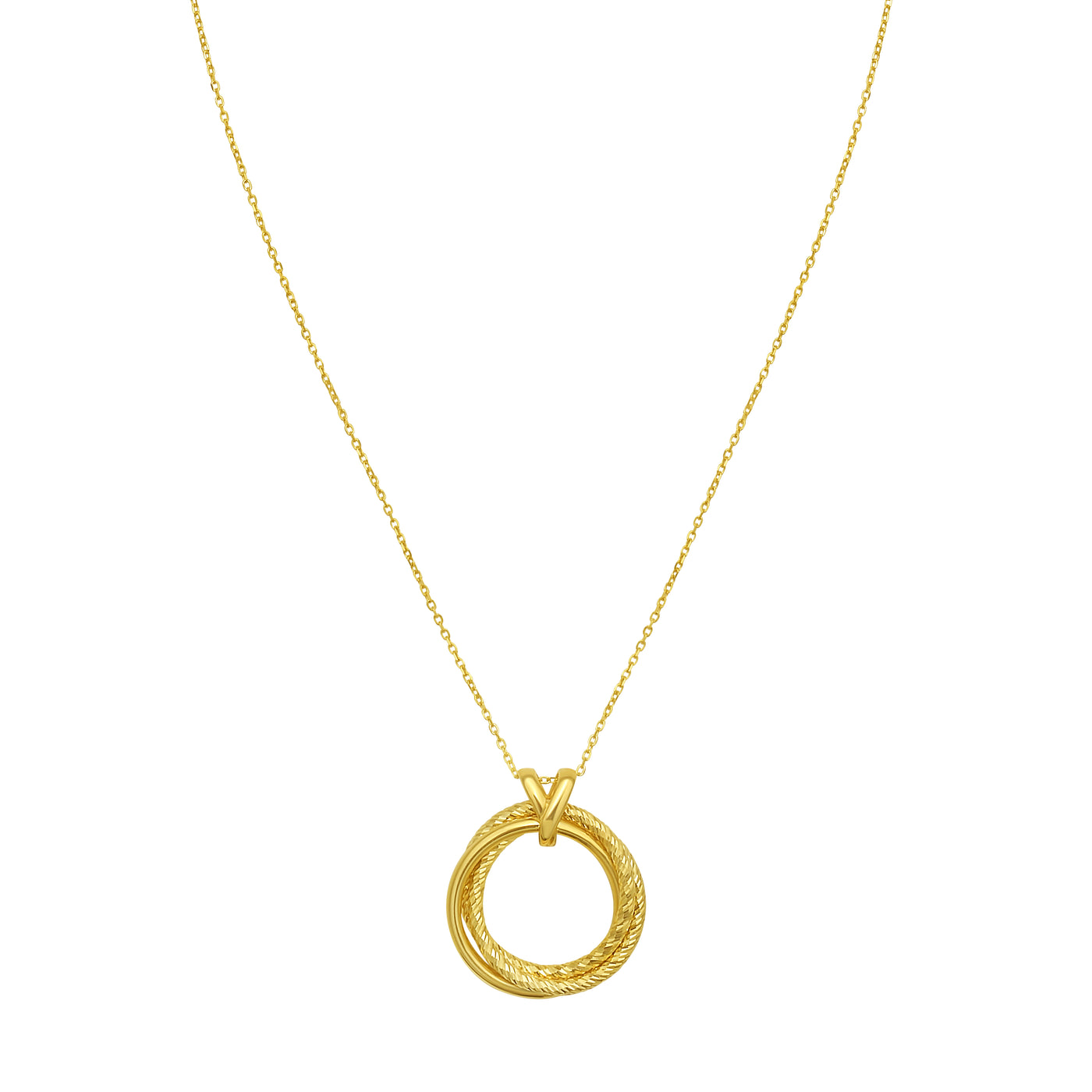 14K Interlocking DC Trinity Necklace