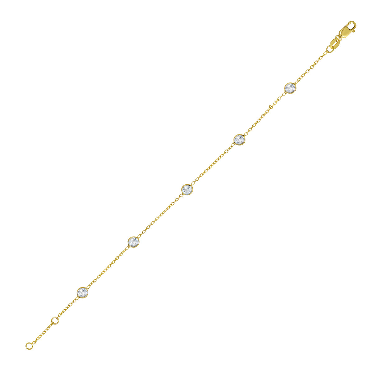 14K Aqua Station Bracelet