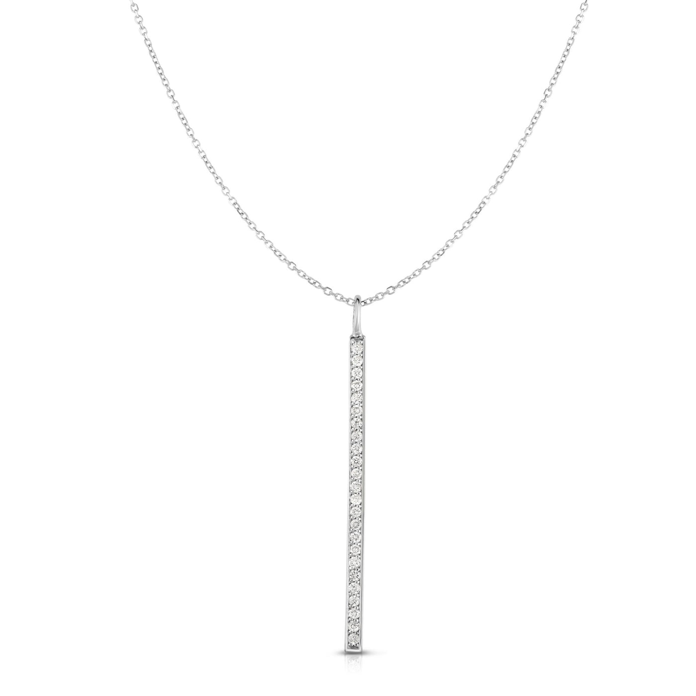 14K Gold .25ct Diamond Bar Necklace