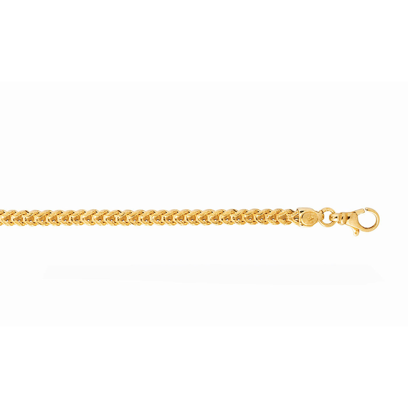 14K Gold 5.3mm Semi-Solid Square Franco Chain