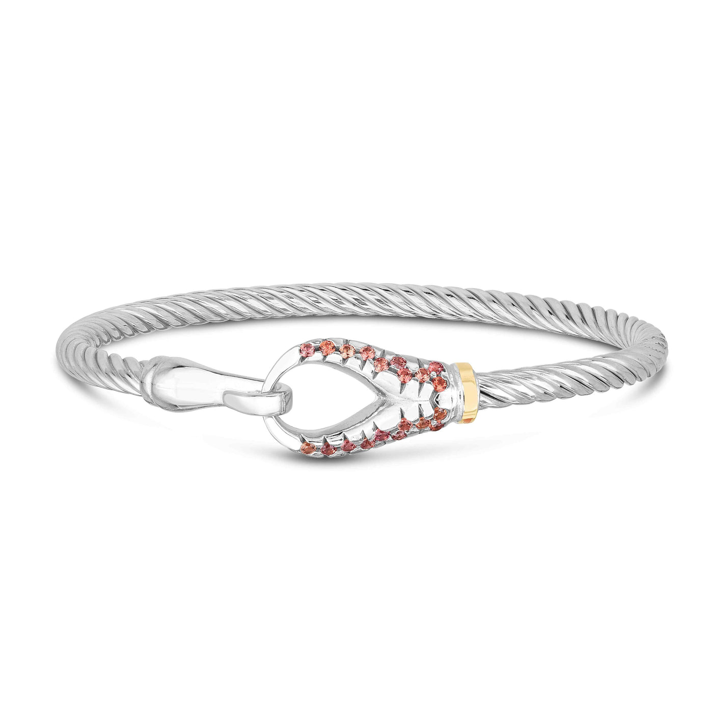 18K Gold & Silver 7.5in  Twisted Italian Cable Bangle