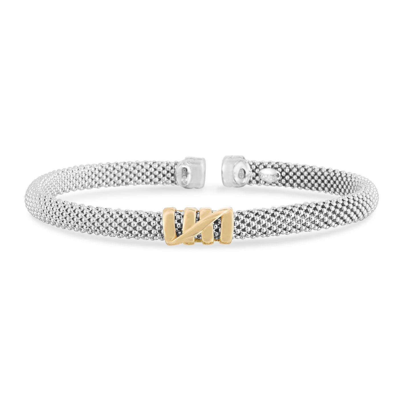 Small Tally Cuff Bracelet in Silver & 18K Gold