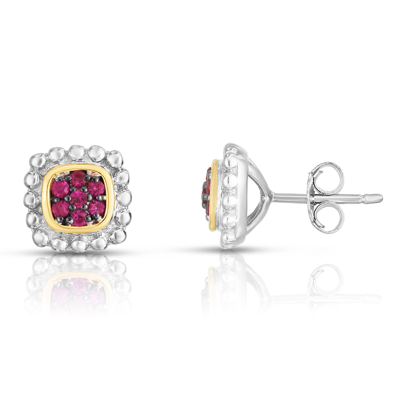 Sterling Silver & 18K Gold Quadra Popcorn Studs