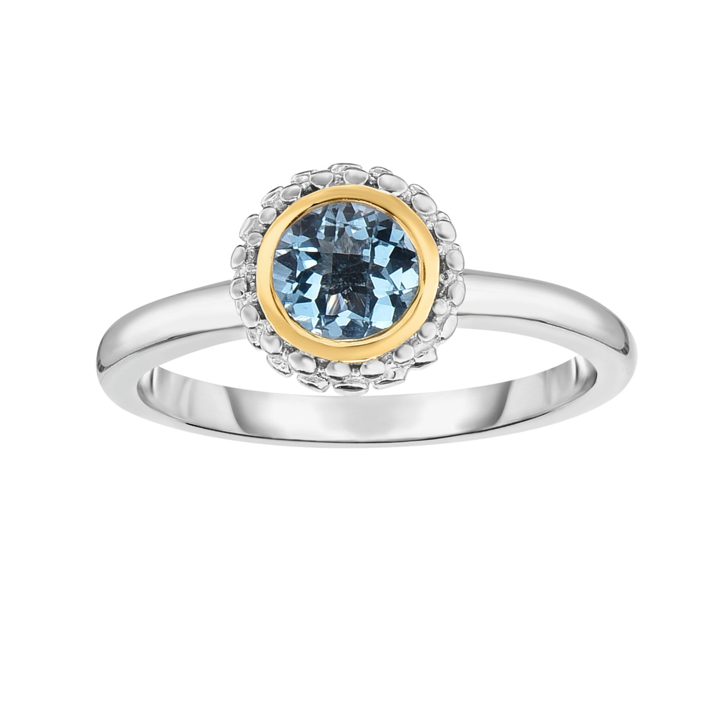 Sterling Silver & 18K Gold Popcorn Birthstone Ring