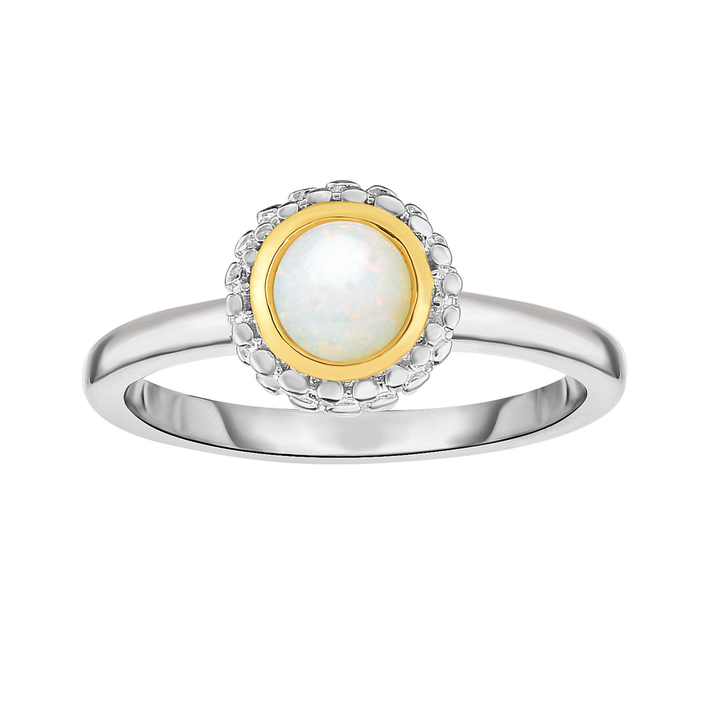 Sterling Silver & 18K Gold Popcorn Birthstone Ring