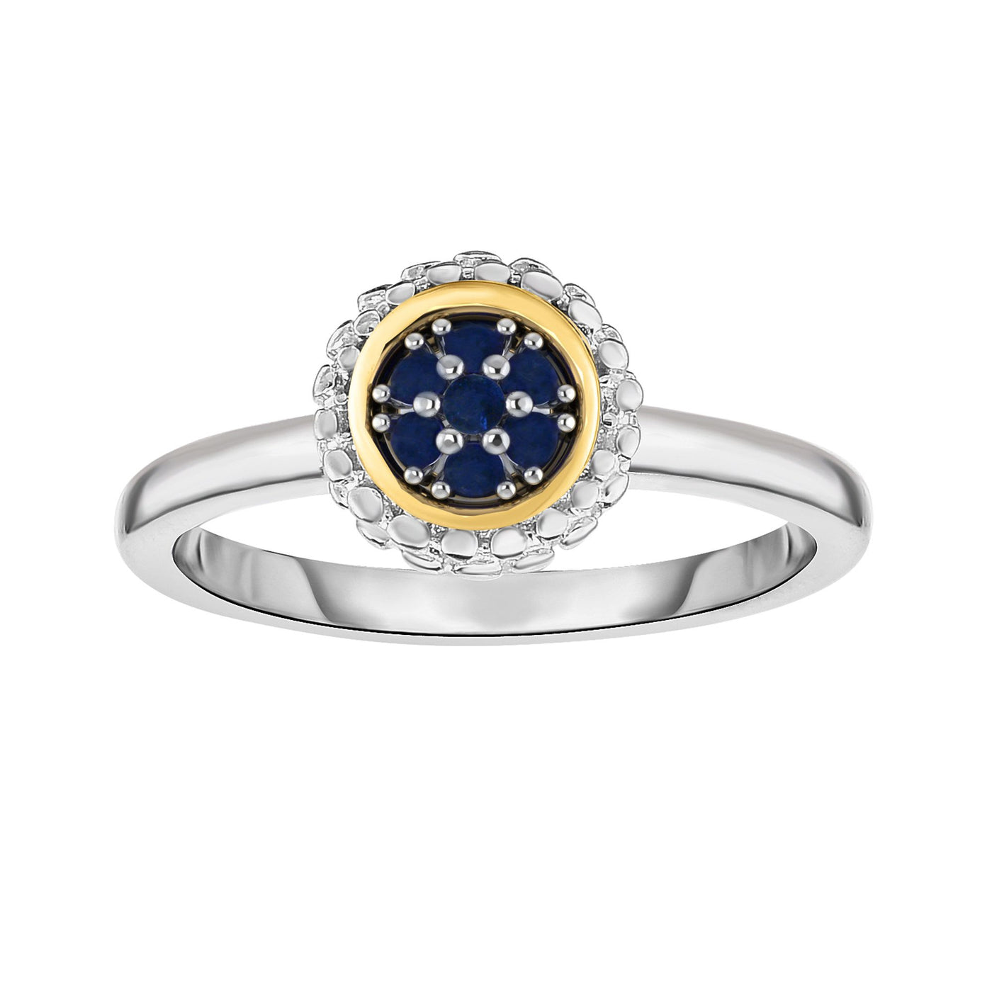 Sterling Silver & 18K Gold Popcorn Birthstone Ring