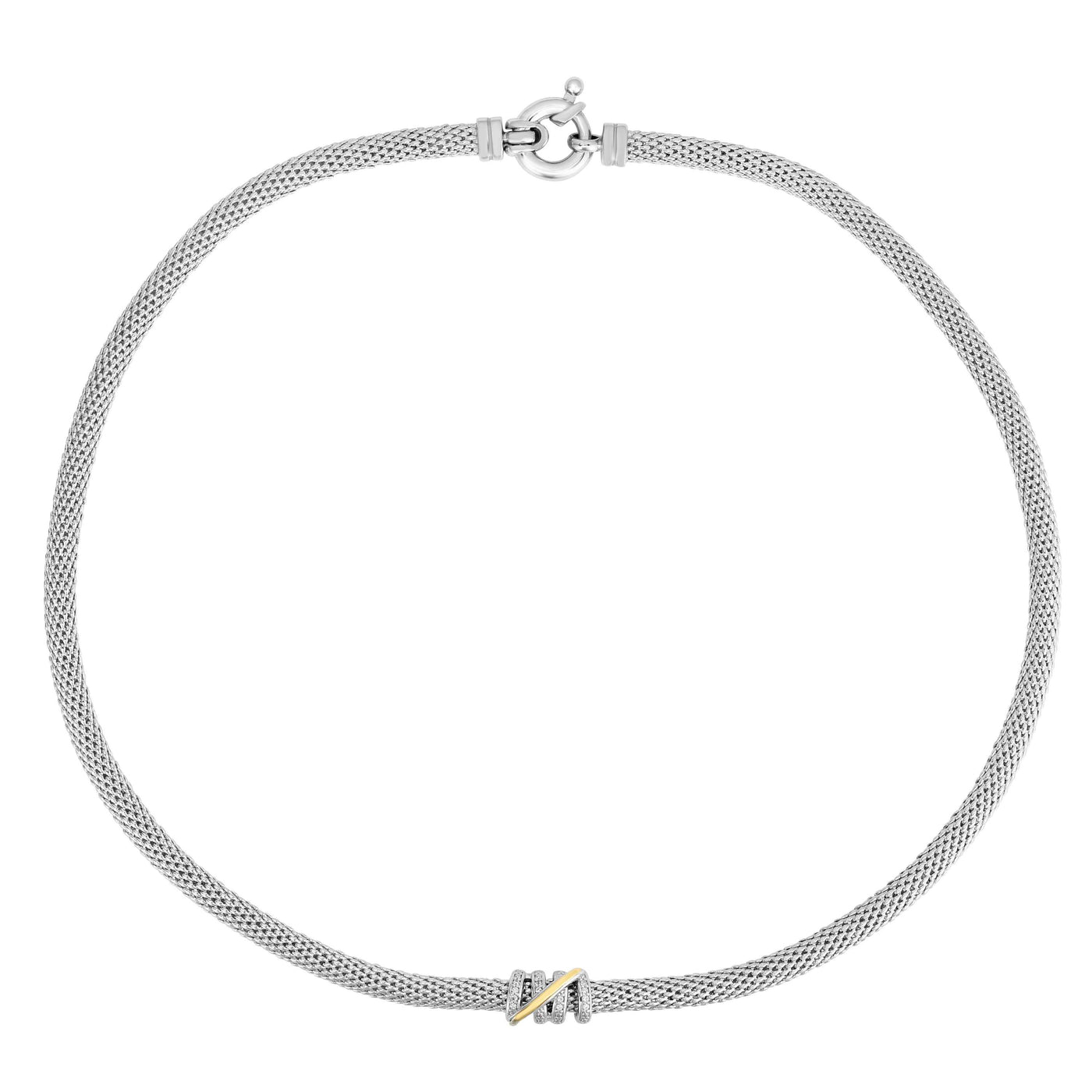 Small Diamond Tally Necklace in Sterling Silver & 18K