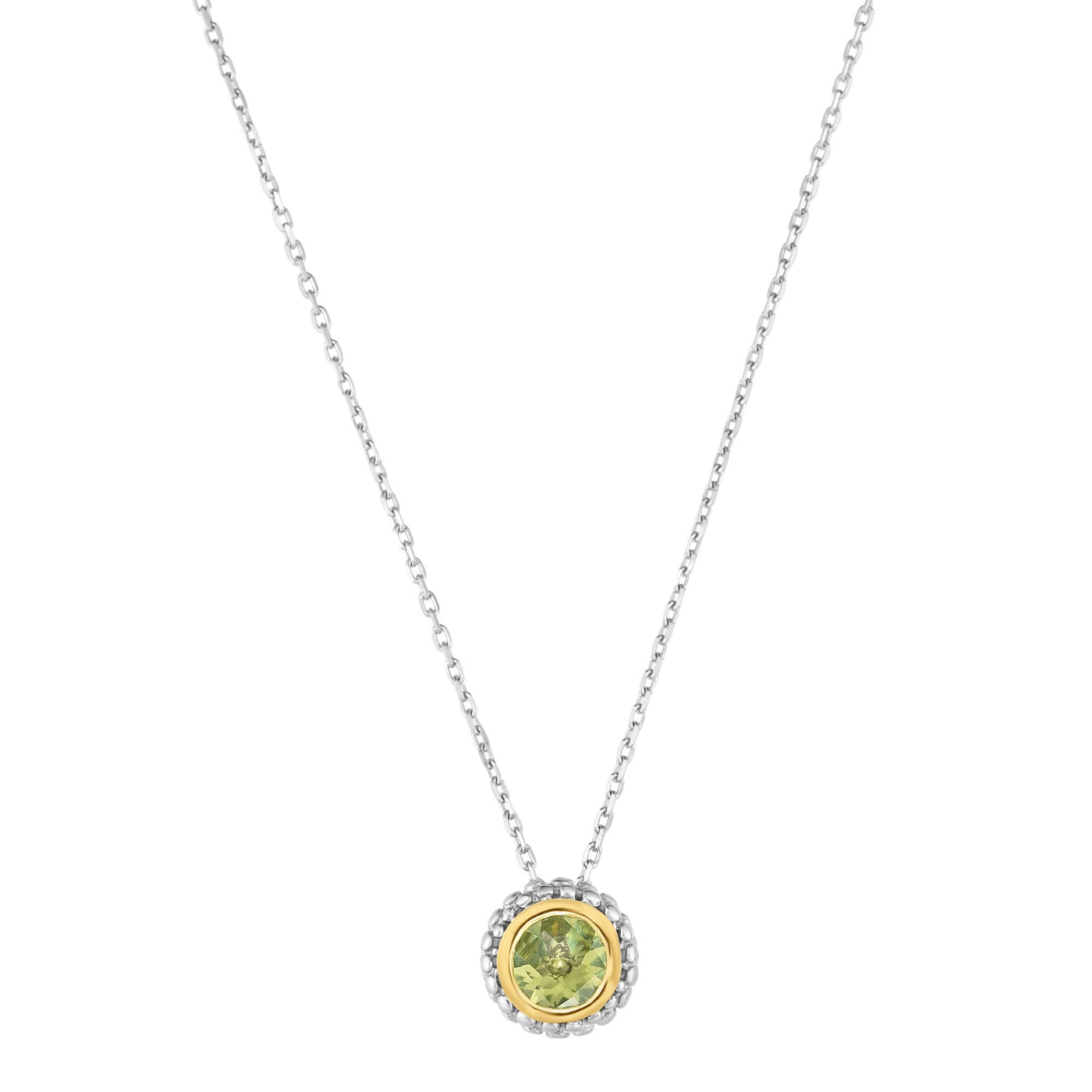 Sterling Silver & 18K Gold Popcorn Birthstone Pendant