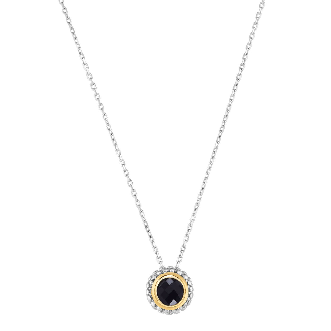 Sterling Silver & 18K Gold Popcorn Birthstone Pendant