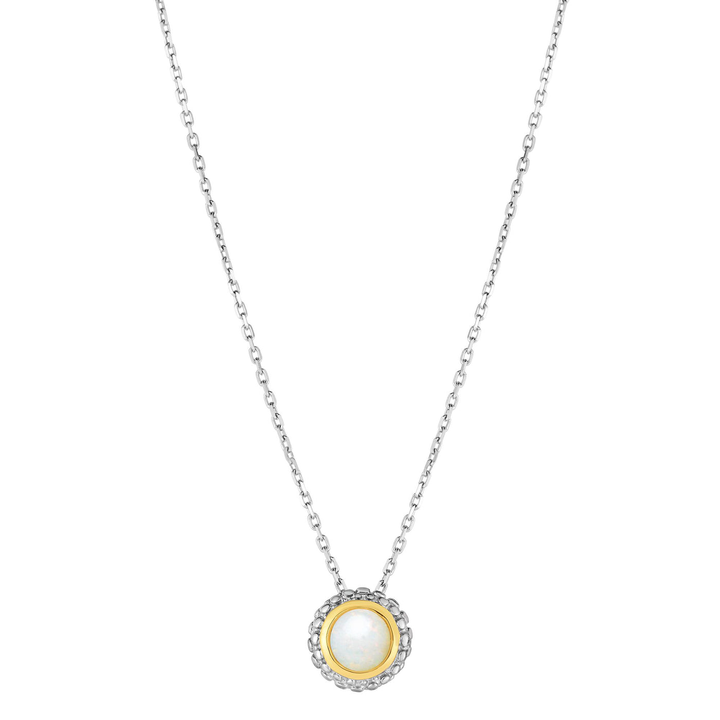 Sterling Silver & 18K Gold Popcorn Birthstone Pendant