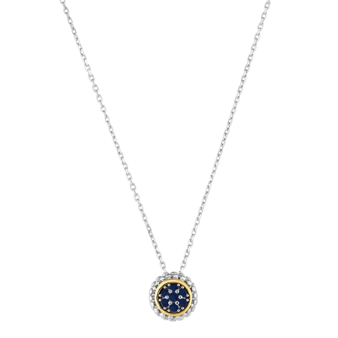 Sterling Silver & 18K Gold Popcorn Birthstone Pendant