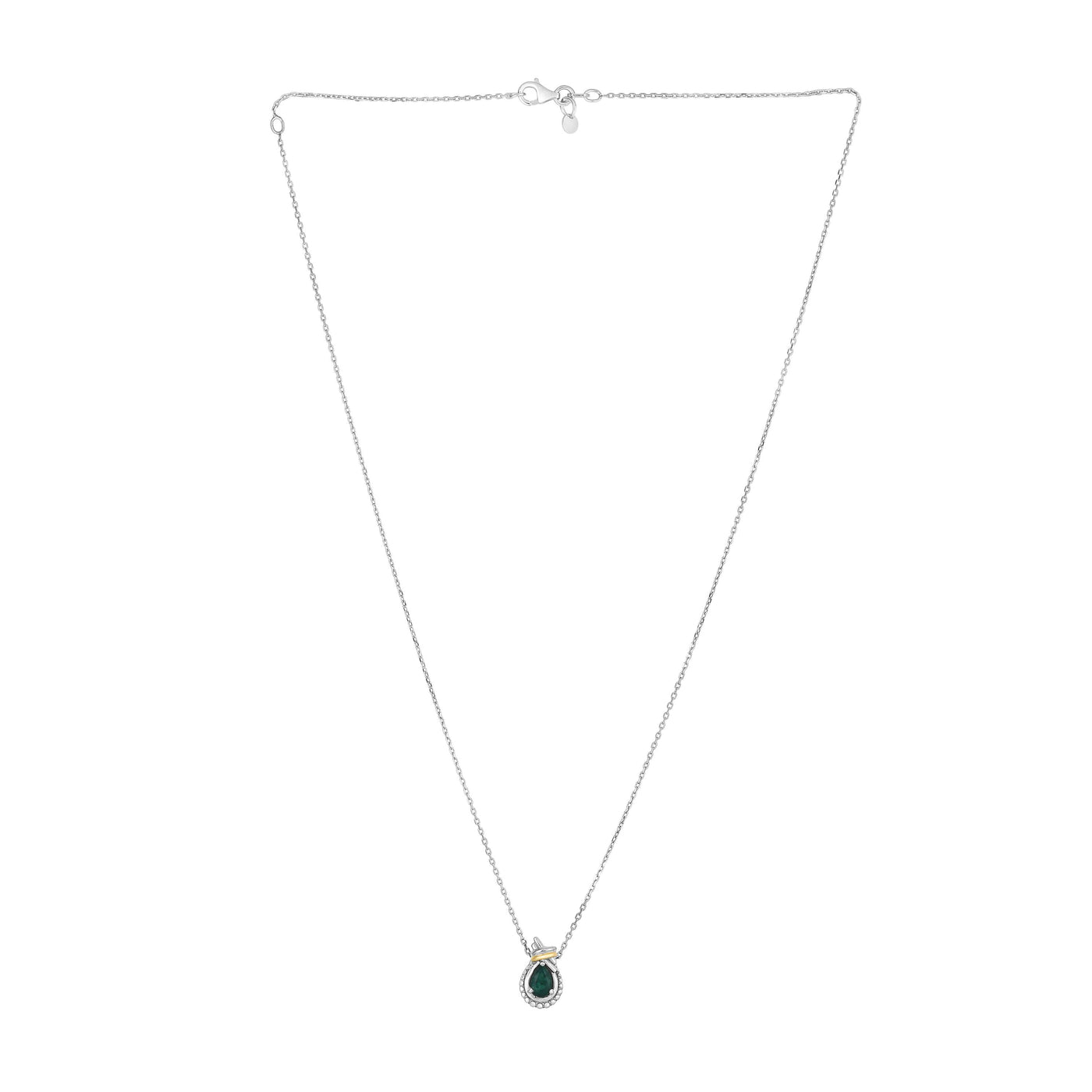 Silver & 18K Popcorn Love Knot Birthstone Necklace