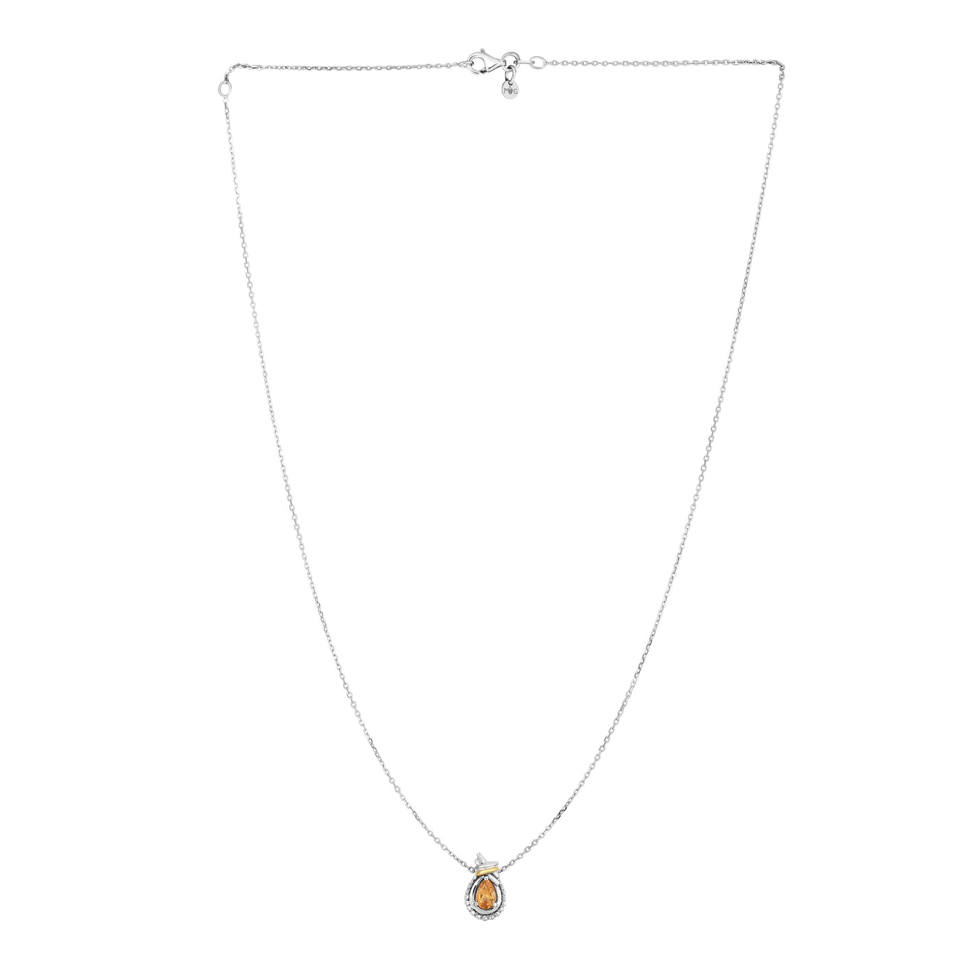 Silver & 18K Popcorn Love Knot Birthstone Necklace