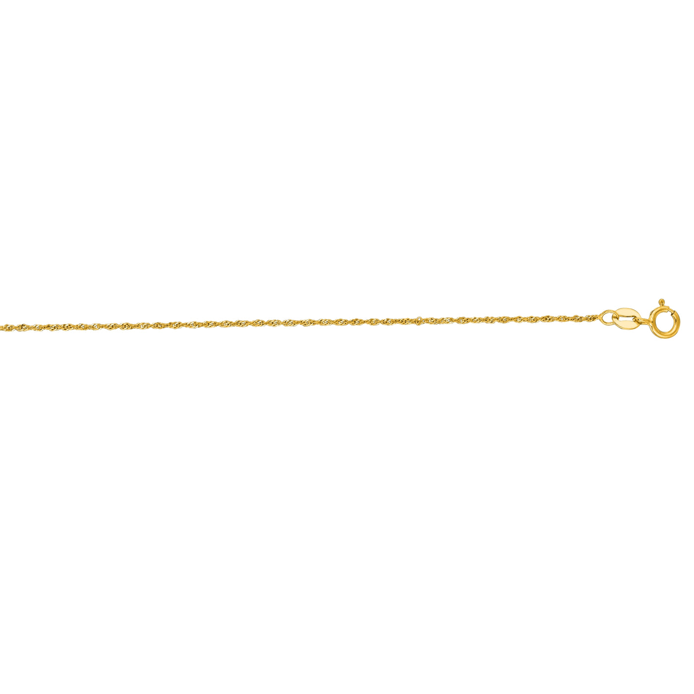 14K Gold 1.1mm Singapore Chain