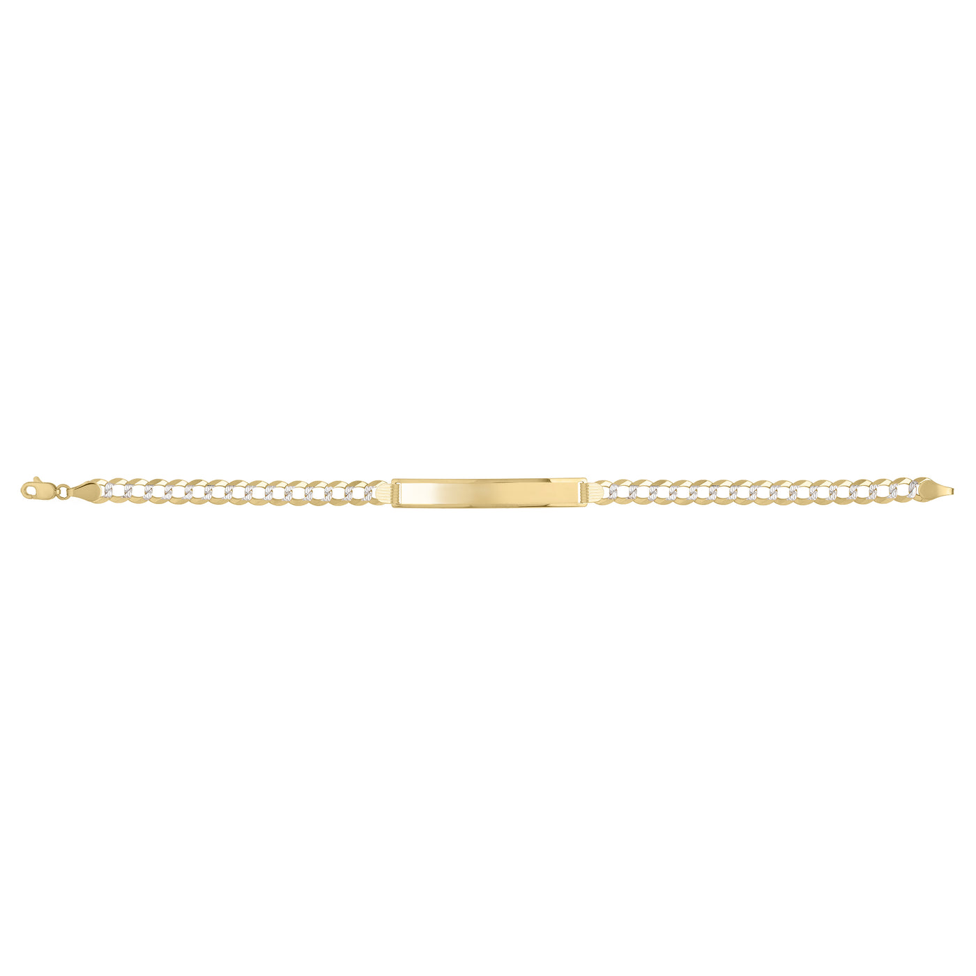 14K 5.7mm Pave ID Curb Bracelet