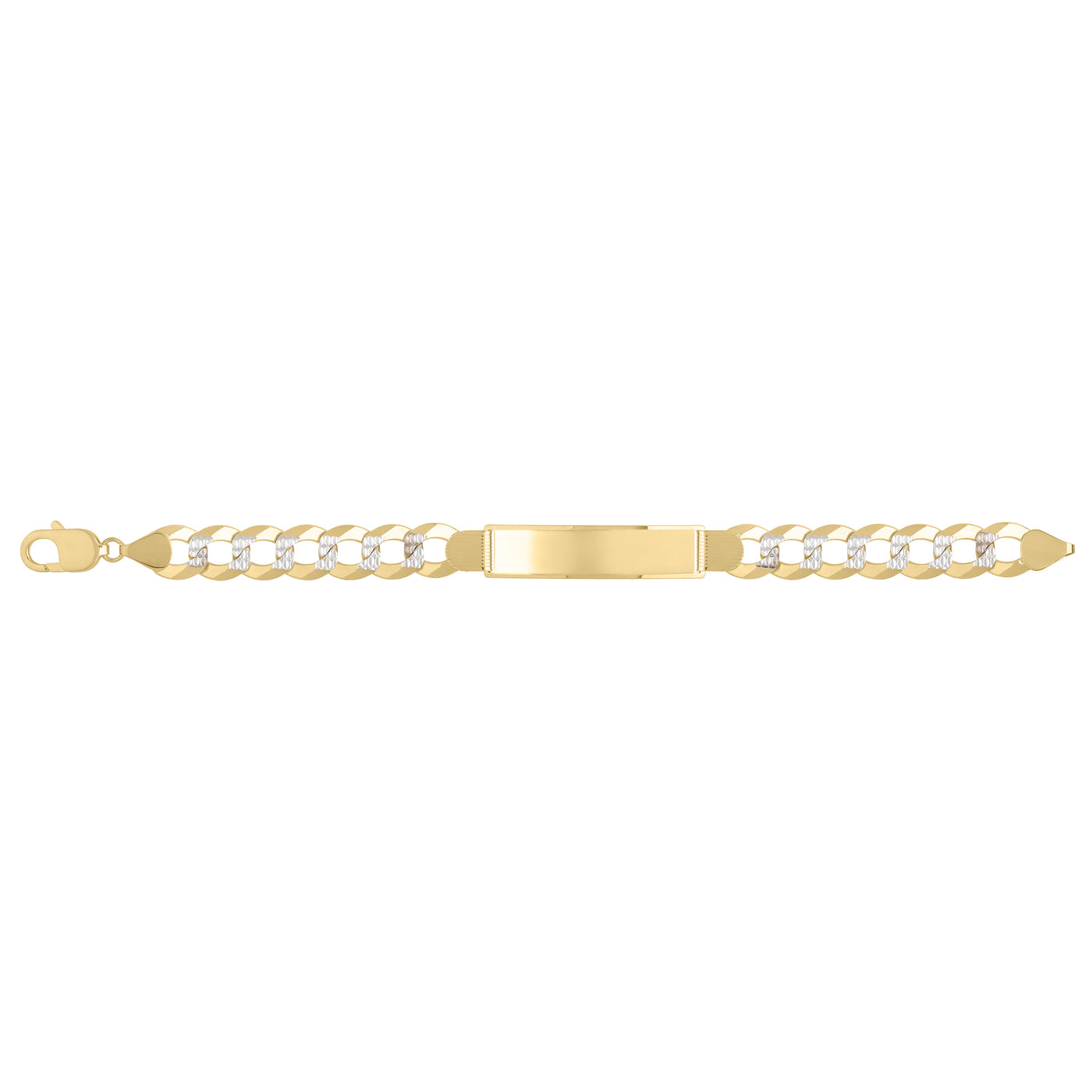 14K 11mm Pave Curb ID Bracelet