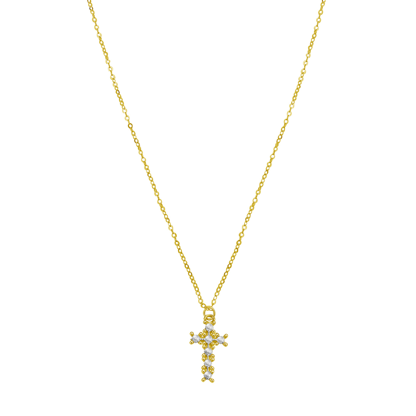 14K DiamonOro Cross Necklace