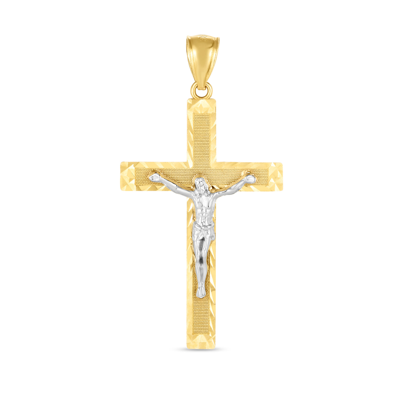 14K Two-tone Cross Pendant