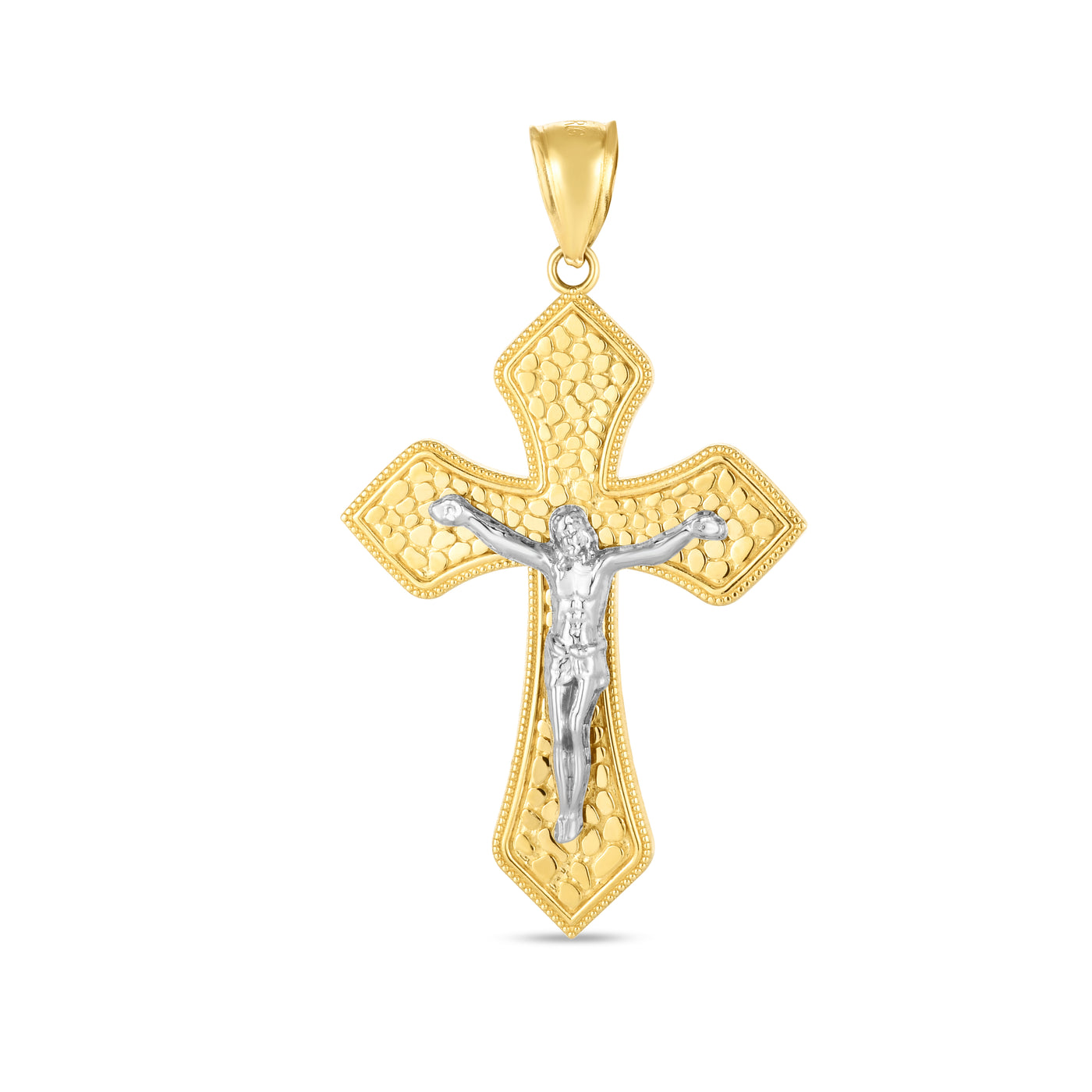 14K Two-tone Cross Pendant