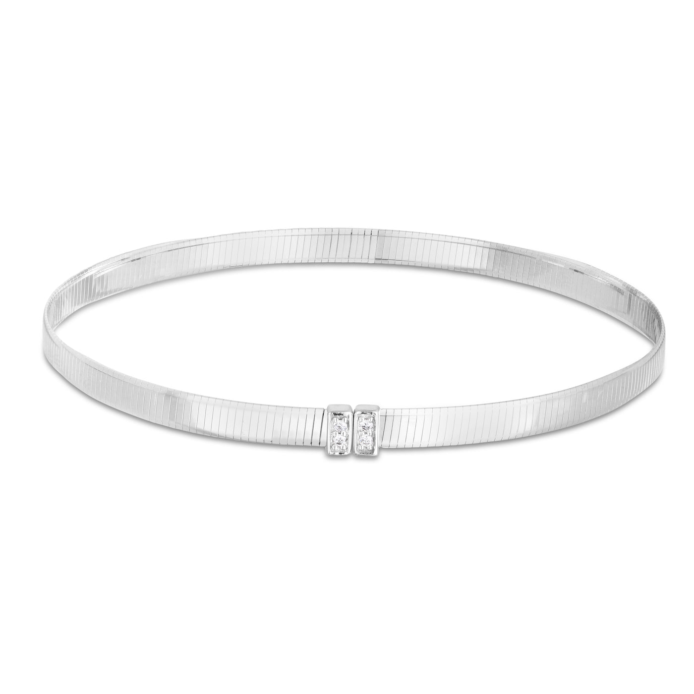 14K Gold Omega Diamond Bangle