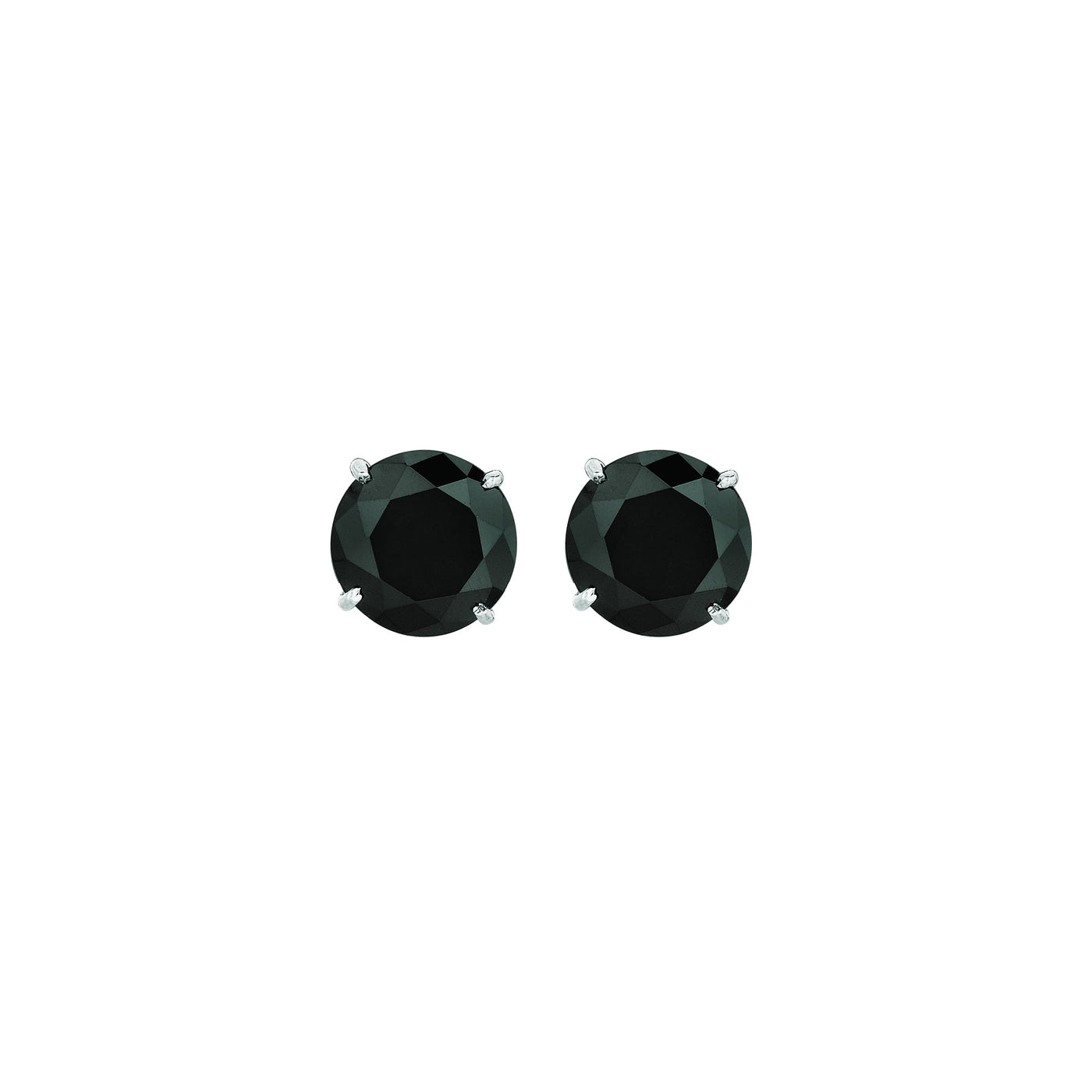 14K Gold 8mm Black CZ Stud Earring