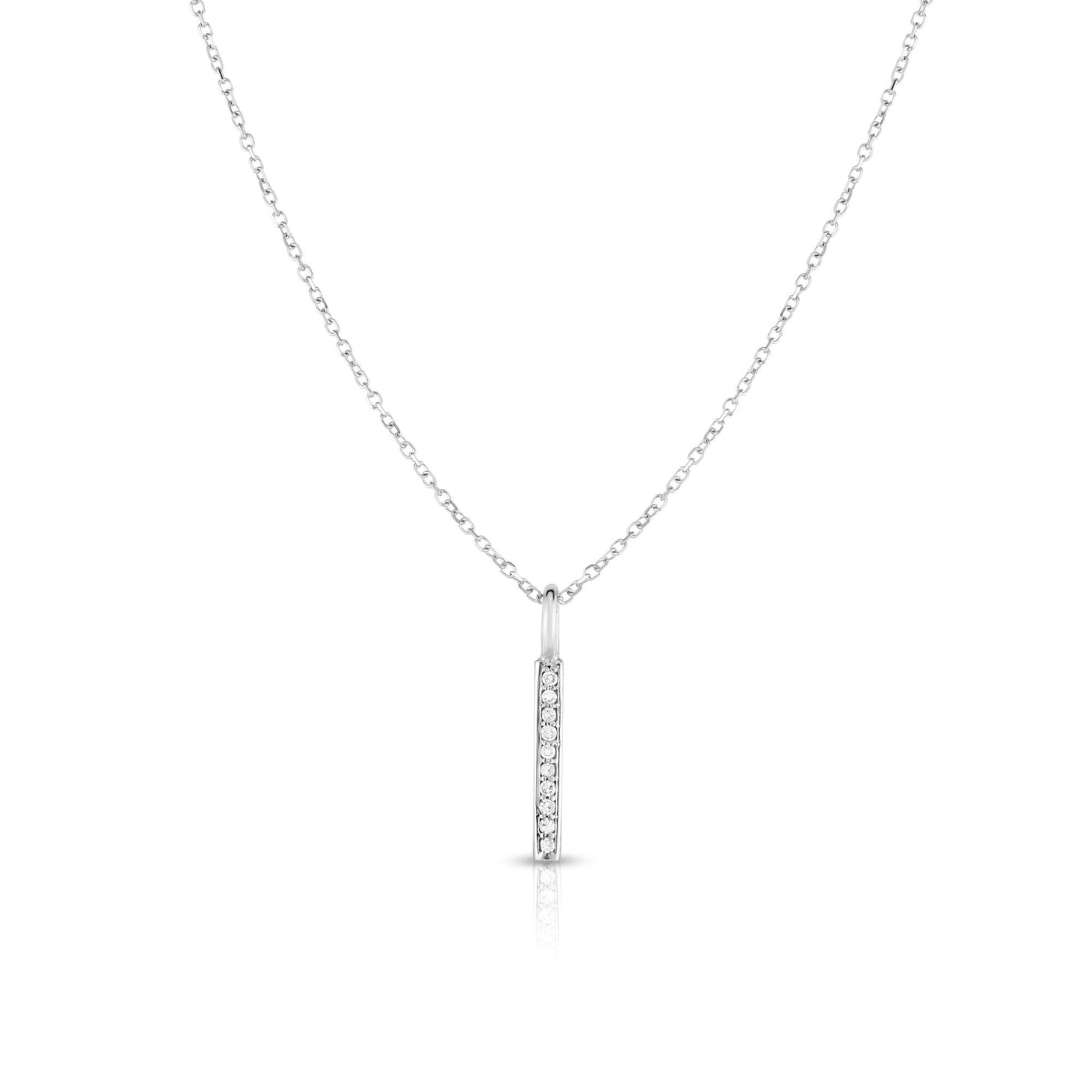 14K Gold .06ct Diamond Bar Necklace