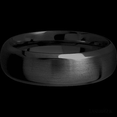 7 mm wide Domed Bevel Zirconium band.