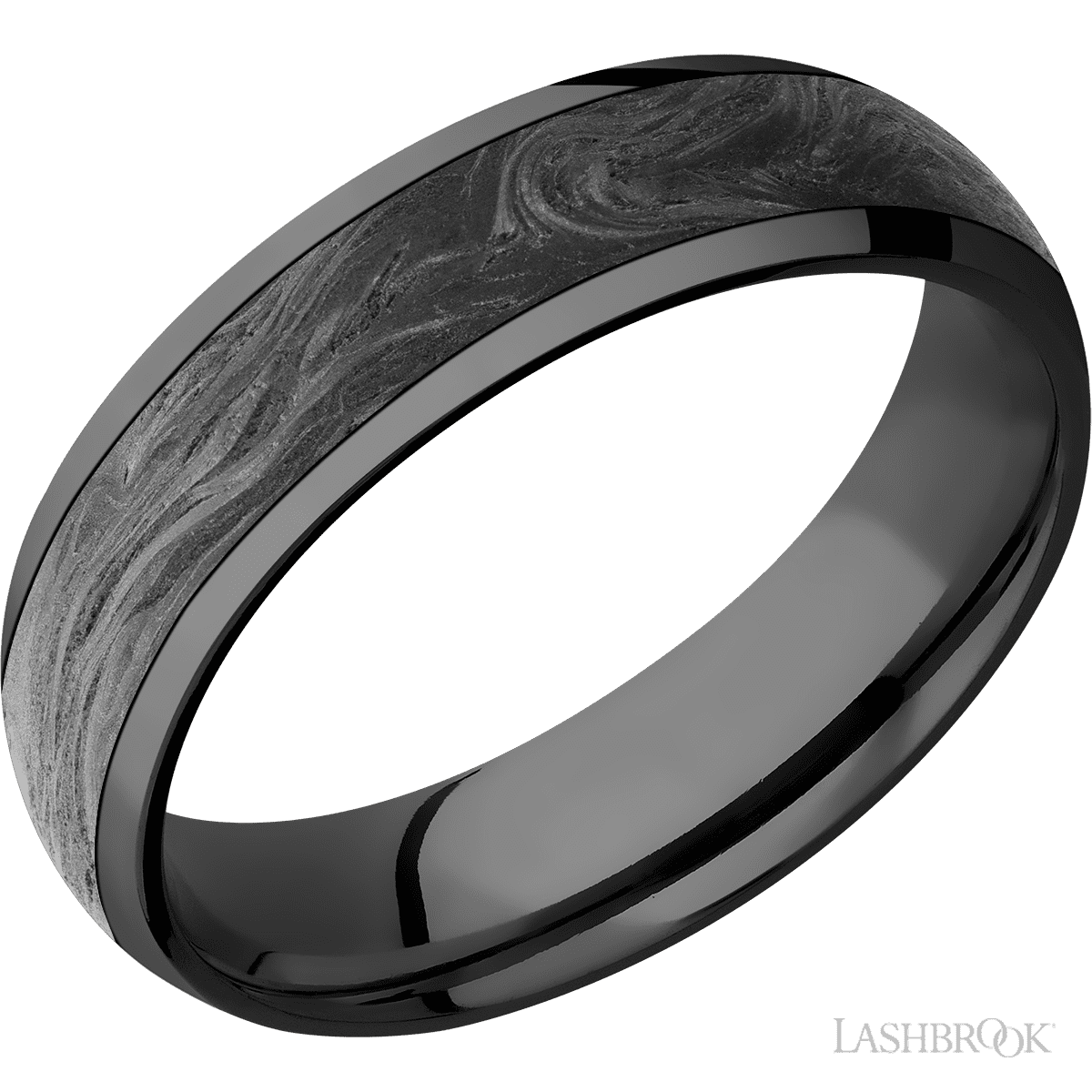 Zirconium with Polish Finish and Forged Carbon Fiber Inlay