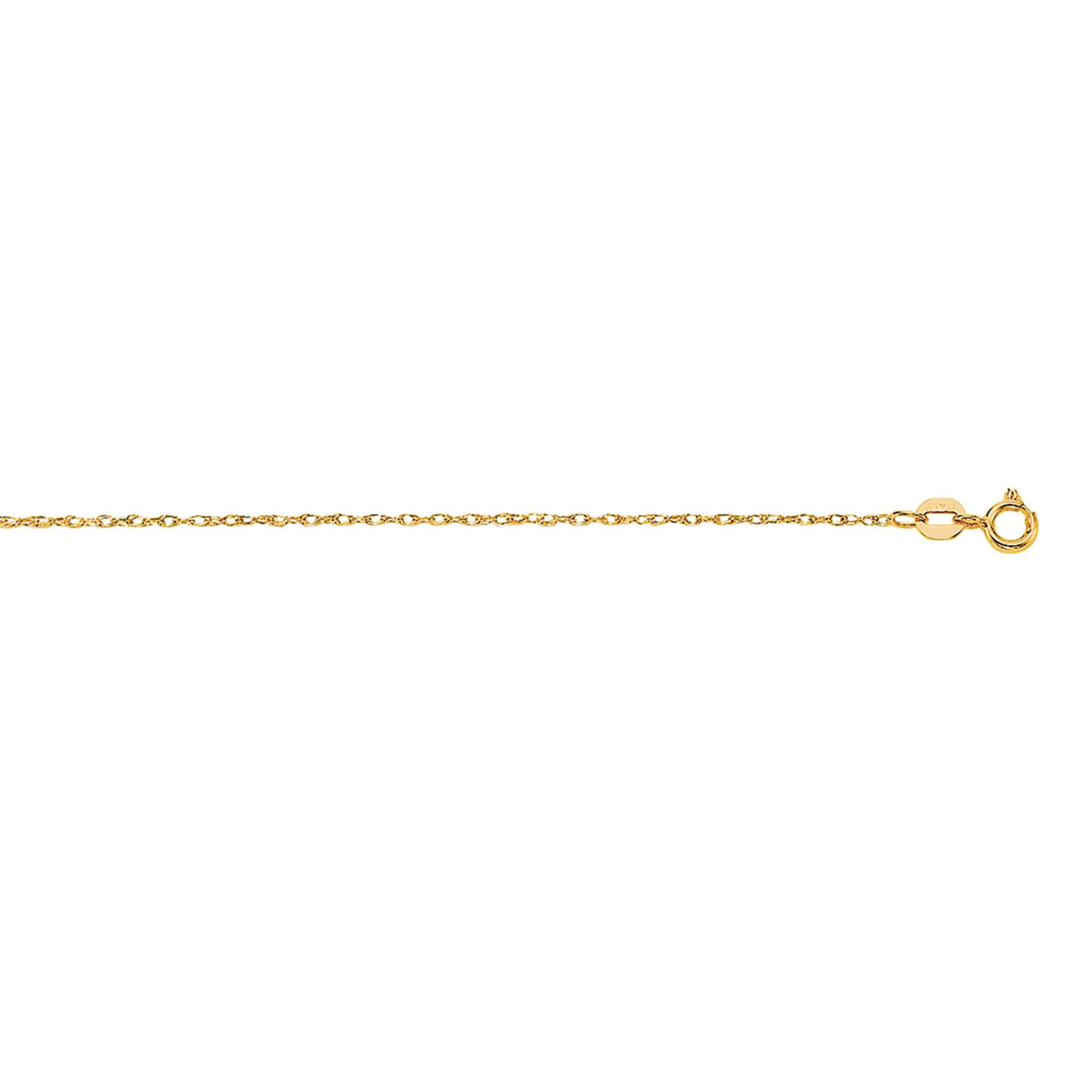 10K Gold .85mm Machine Rope Chain Carded