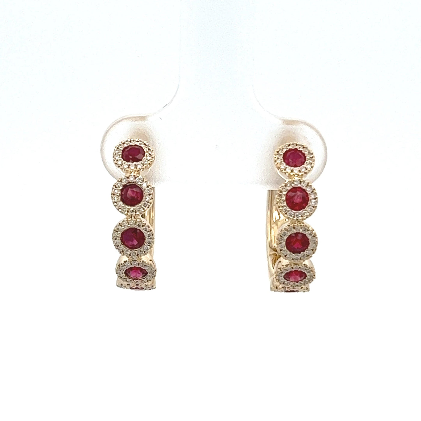 Diamond and Ruby Hoop Earrings